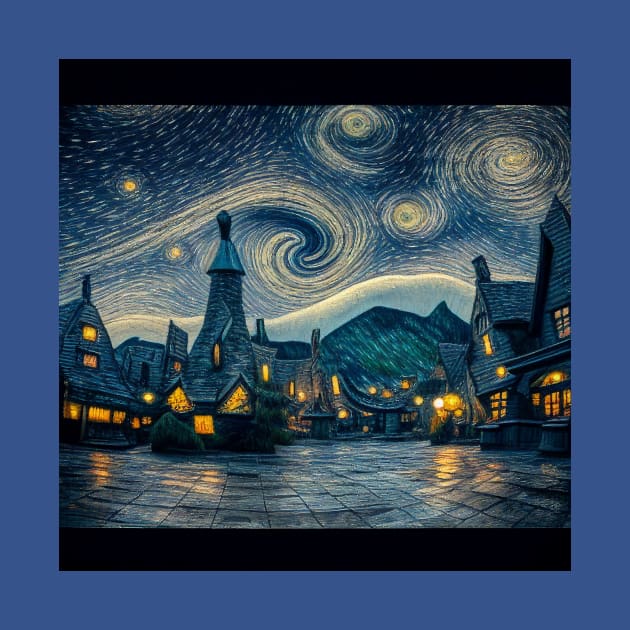 Starry Night Over Hogsmeade Village by Grassroots Green