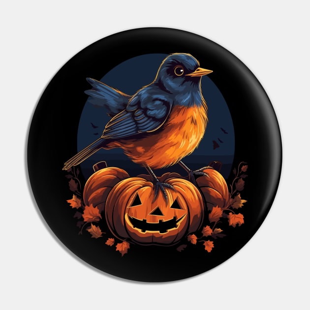 American Robin Halloween Pin by JH Mart