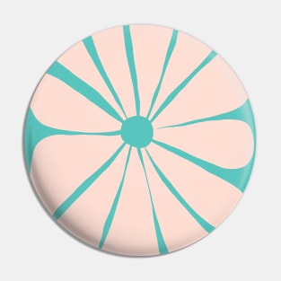 Pink, Teal Modern Flower Pin