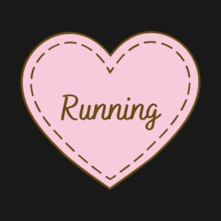 I Love Running Simple Heart Design T-Shirt