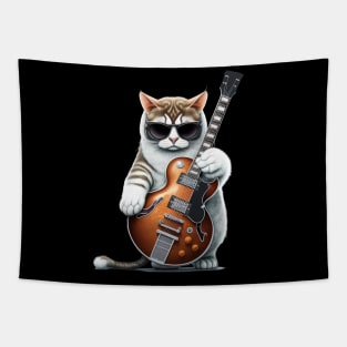 Cat Playing Guitar Tapestry