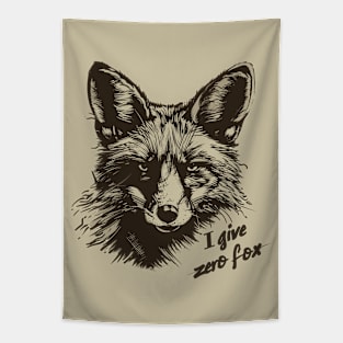 Hand drawn fox giving zero fox Tapestry