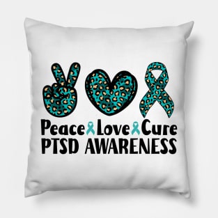 Peace Love Cure PTSD Awareness Pillow