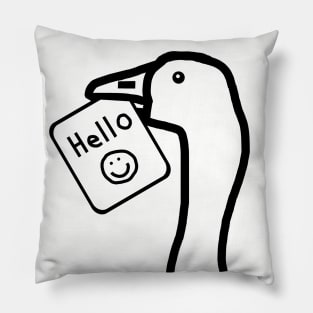 Portrait of a Goose with Stolen Greeting Outline Pillow