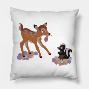 Bambi and Flower in the Flowers Pillow