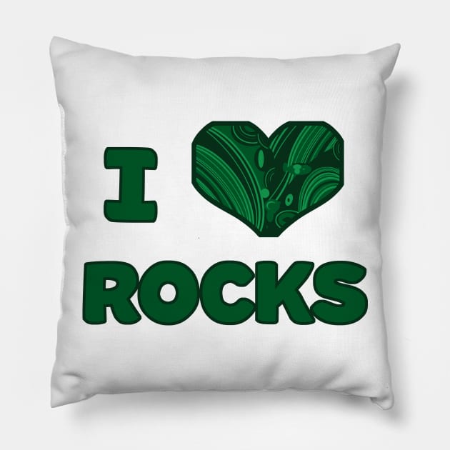 I Malachite Rocks Pillow by inparentheses