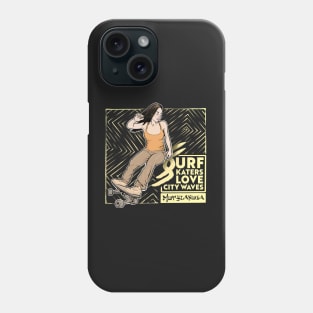 Surf skaters love city waves Phone Case