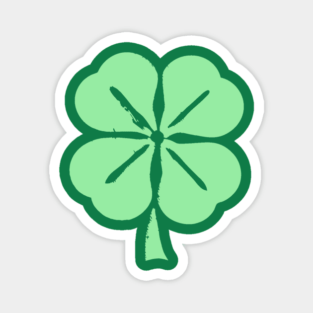 Minimalist Four Leaf Clover Magnet by DonWillisJrArt