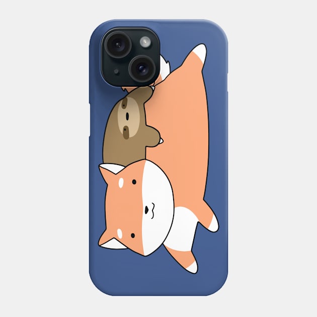 Shiba and Little Sloth Phone Case by saradaboru