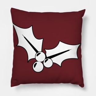 Christmas Mistletoe - Maroon Pillow