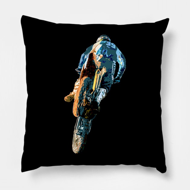 motocross Pillow by rickylabellevie