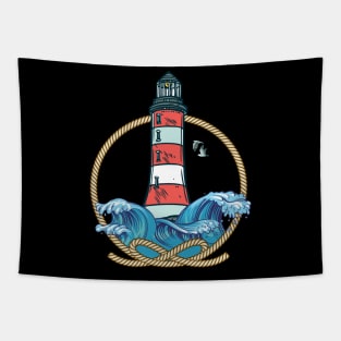 Lighthouse Sea Seagull Coast Water Shipping Tapestry