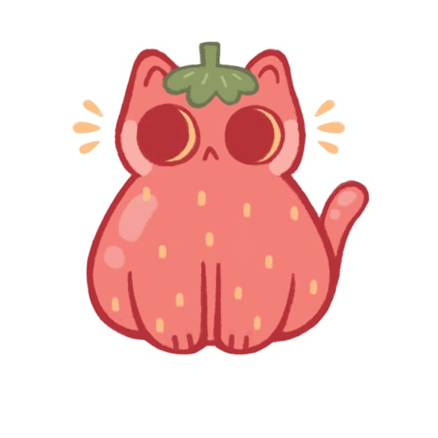 Strawberry Cat by Niamh Smith Illustrations