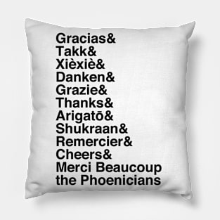 Thanking around the World (Dark) Pillow