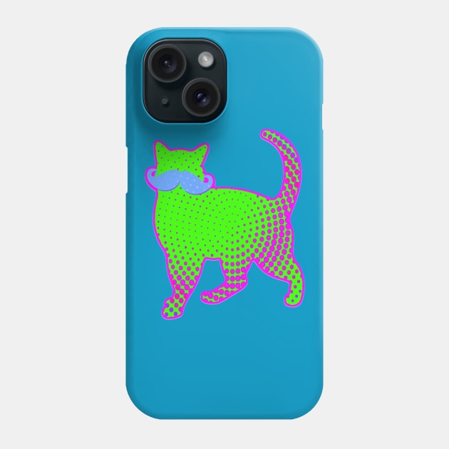 Colorful Trendy Cat Phone Case by AlondraHanley