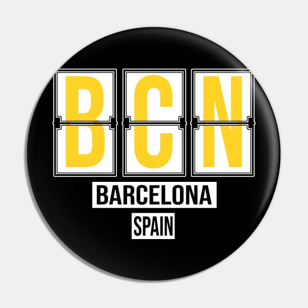 BCN - Barcelona Airport Code Souvenir or Gift Shirt Pin by HopeandHobby