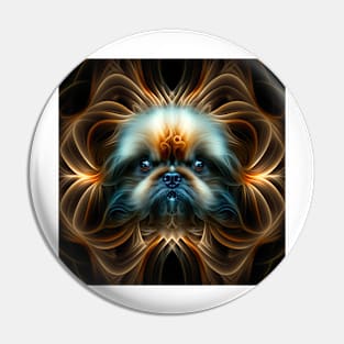 A Fractal Design of A Pekingese Pin