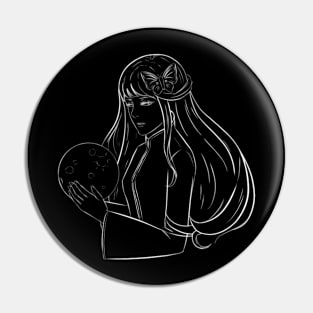 Girl Holding The Moon Pin