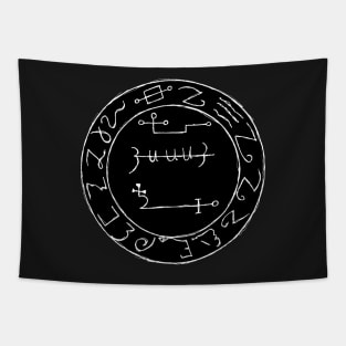 Astaroth Circle from Grimorium Verum (white) Tapestry