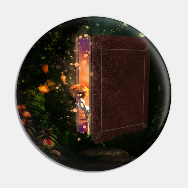 Fairytale book in the forest with cute little fairy Pin by Nicky2342