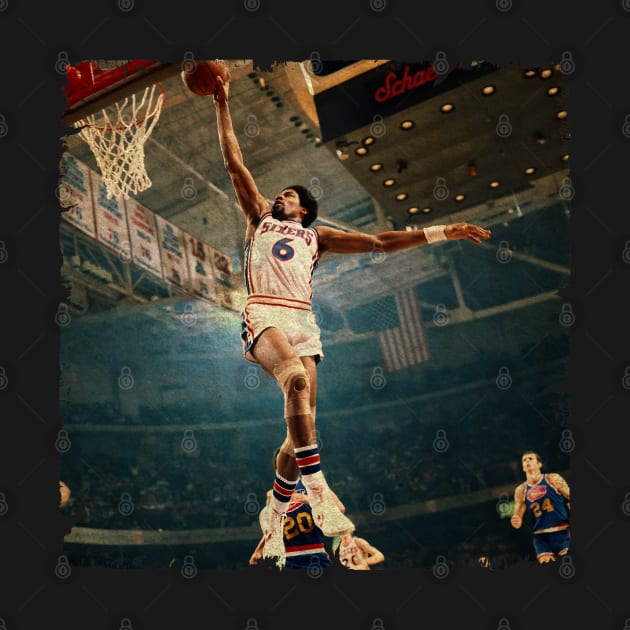 Julius Erving Flying High in 1974 by Wendyshopart