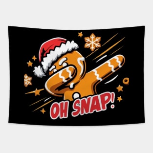 Oh Snap! - Gingerbread Man Christmas T-Shirt Tapestry