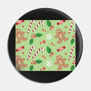 Christmas Candy Canes, Gingerbread, Snowflakes Pin