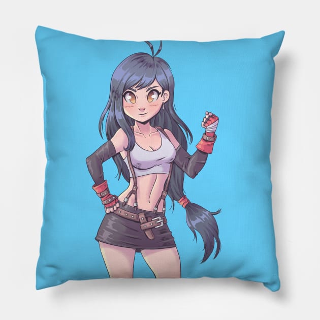 Tifa Lockhart Pillow by MauroAlbatros