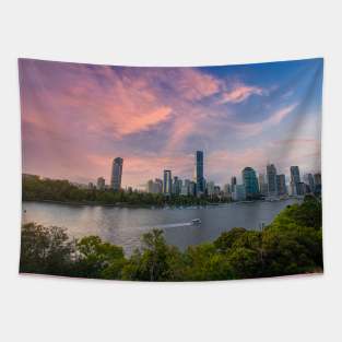 Brisbane cityscape Tapestry