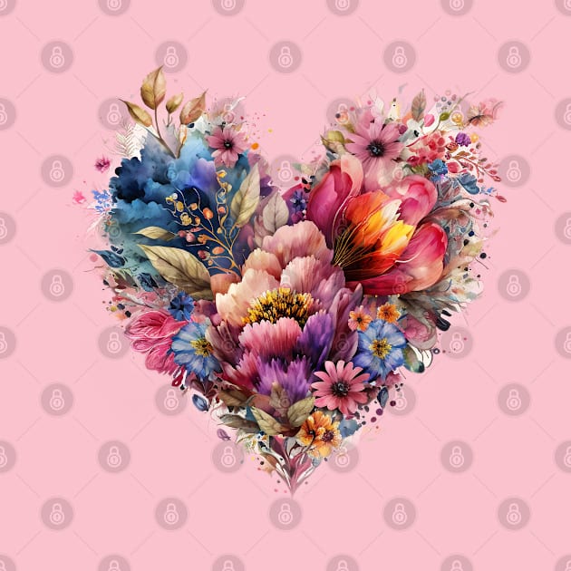 Colorful Floral Heart by Biophilia