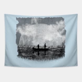 Night Fishing - Grey Night Tapestry
