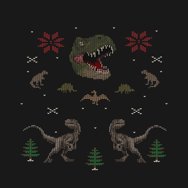 Ugly Dino Christmas Sweater by AnotheHero