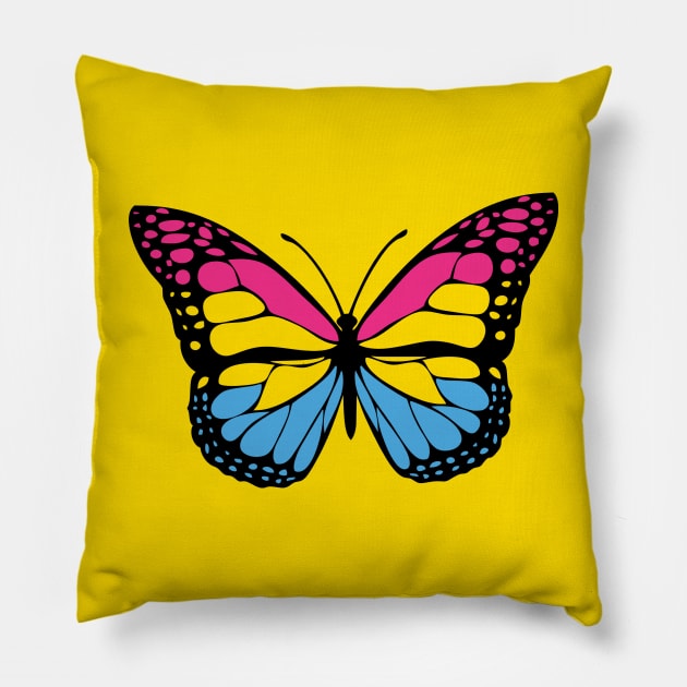 Pansexual Butterfly Pillow by TheQueerPotato