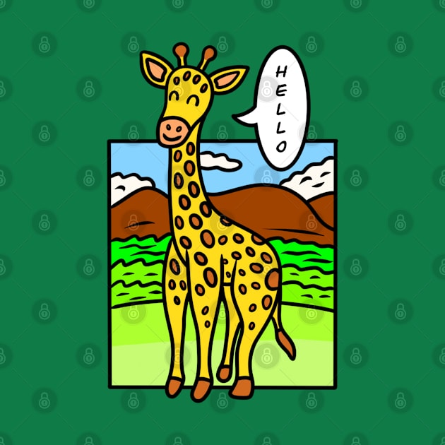 Funny cartoon giraffe by Andrew Hau