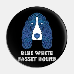 Blue and white basset hound Pin