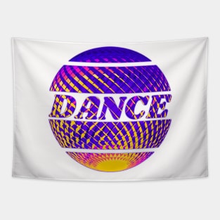 Colorful circular dance design Tapestry