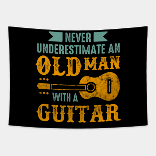 Old man with a guitar Tapestry