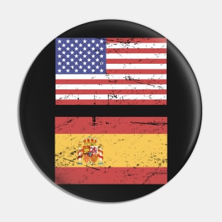 United States Flag & Spain Flag Pin