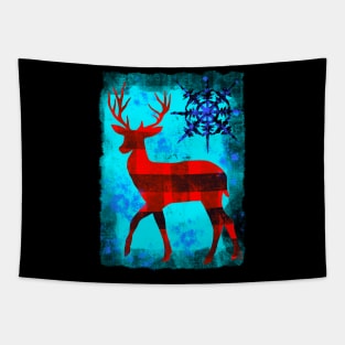 Plaid deer Tapestry