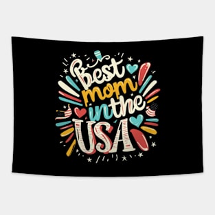 Best Mom in the USA, mothers day gift ideas, american flag Tapestry