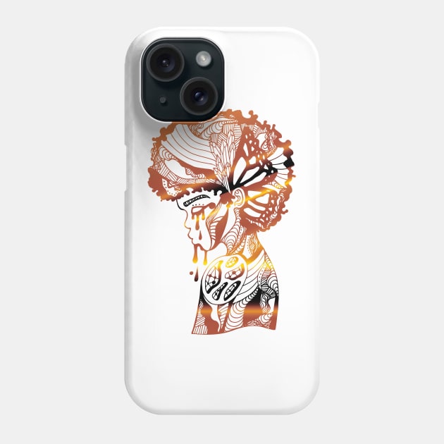 White and Gold Beauty In struggle Phone Case by kenallouis