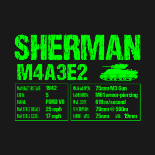 WW2 American M4 Sherman Tank Technical Facts T-Shirt