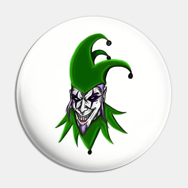 Evil Clown Jester Pin by media319