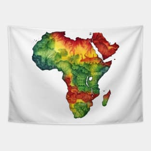 Watercolor African Map #1 Tapestry
