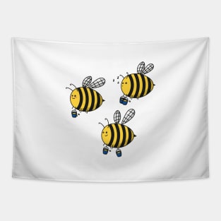 Happy bees with honey Tapestry