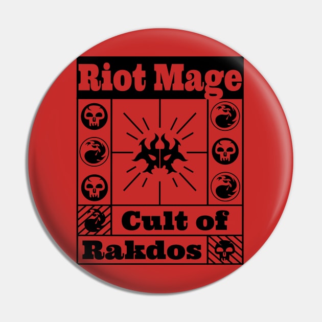 Cult of Rakdos | Riot Mage | MTG Guild Black on Red Design Pin by ChristophZombie