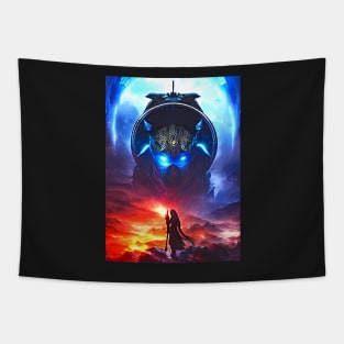 Human/Alien War - Alien Overseer - AI Generated Sci Fi Concept Art - Tapestry