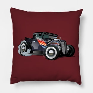 Cartoon retro hot rod Pillow