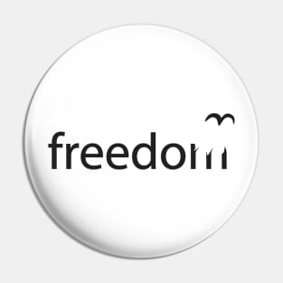 Freedom Typography Bird Dove Flying Away Liberty Pin