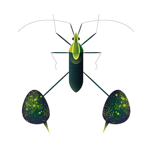 Cute green bug by Léo Alexandre